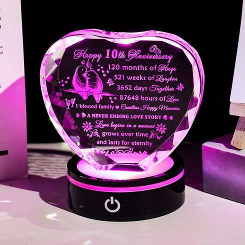 Crystal Heart Keepsake Gift for wife & husband